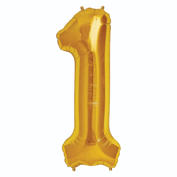 بادکنک فویلی عدد 1 طلایی سایز 32 اینچ