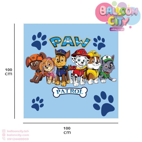 بنر تم تولد طرح سگ های نگهبان Paw patrol ابعاد 100 * 100 سانت