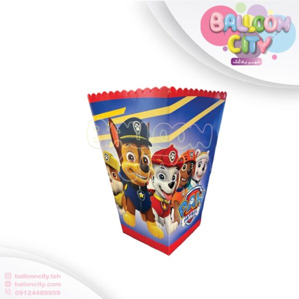 ظرف پاپکورن تم تولد سگ نگهبان Paw Patrol بسته 10 عددی
