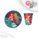 پیش دستی و لیوان پری دریایی لوکس Little Mermaid بسته 10 عددی