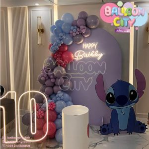 دکور تم تولد استیج Stitch decoration birthday
