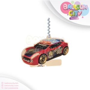 شمع روی کیک تم تولد ماشین قرمز 10 سانتی Hot Wheels