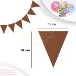 ریسه تم تولد مثلثی قهوه ای تدی