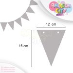 ریسه تم تولد مثلثی رنگ طوسی نقره ای