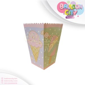 ظرف پاپکورن تم تولد بستنی بسته 10 عددی