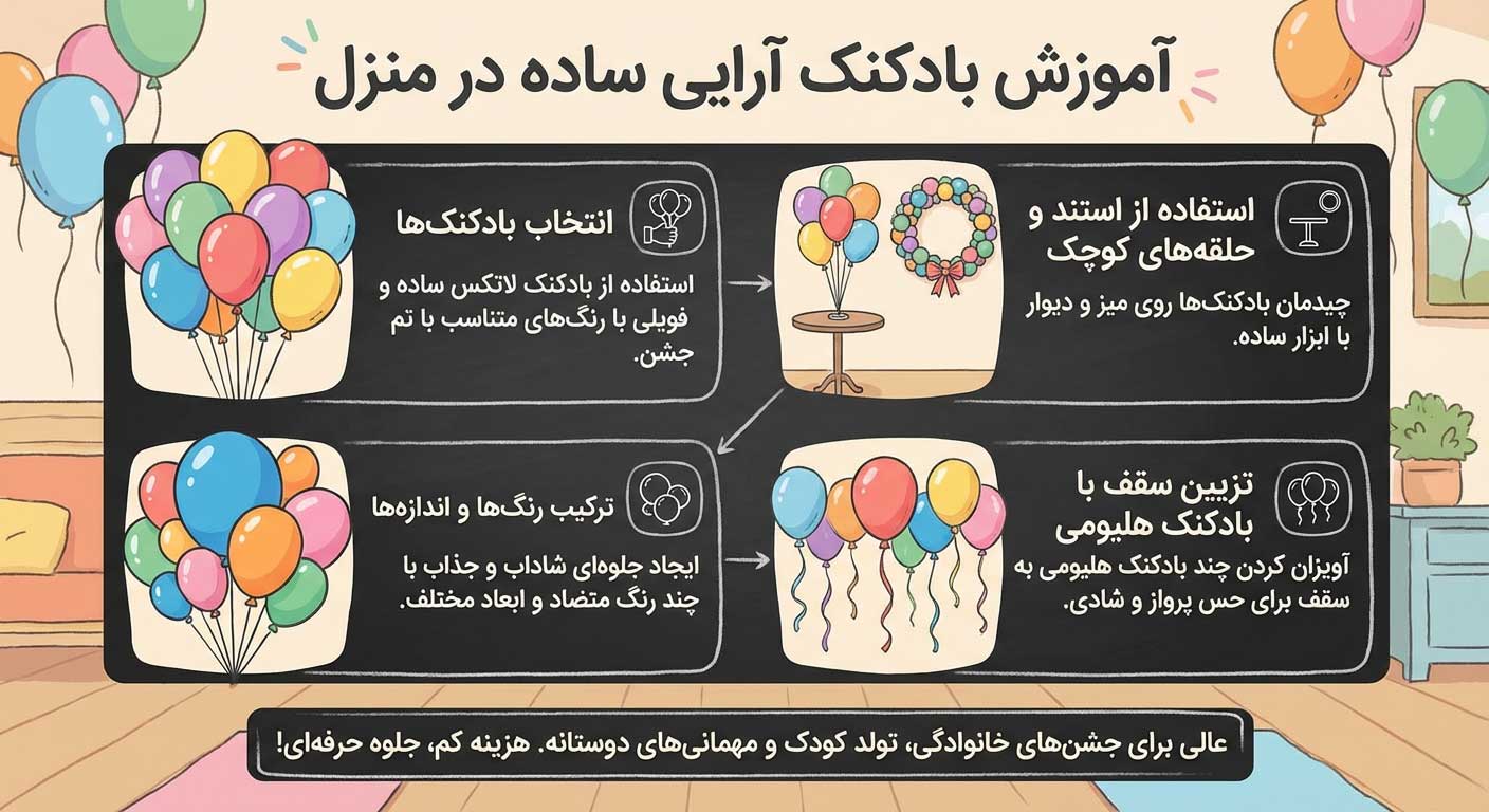  آموزش بادکنک آرایی ساده در منزل