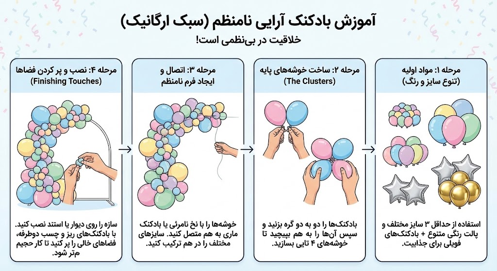 آموزش بادکنک آرایی نامنظم و خلاقانه