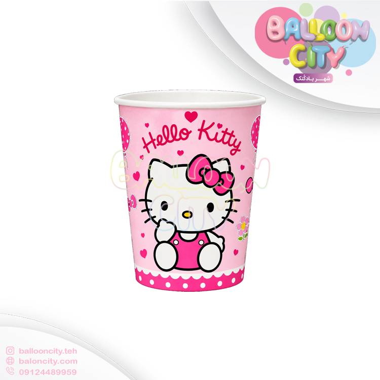 لیوان تم تولد طرح هلو کیتی Hello Kitty بسته 10 عددی